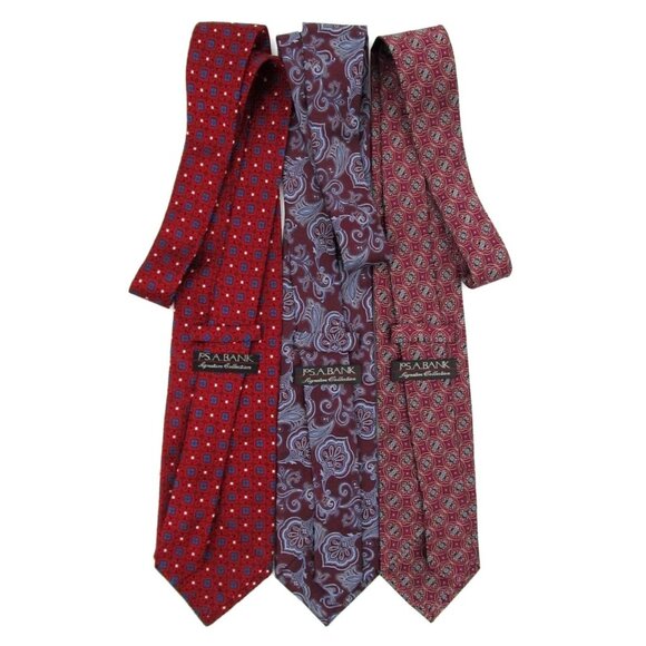 Lot of 5 Jos A Bank Signature Collection Mens Neckties Red 100% Silk Designer - Picture 8 of 14